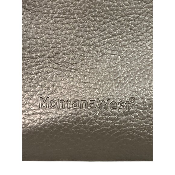 Montana West Select Gray Pebbled Leather Shoulder Bag Purse Gold Tone Hardware - Picture 2 of 9
